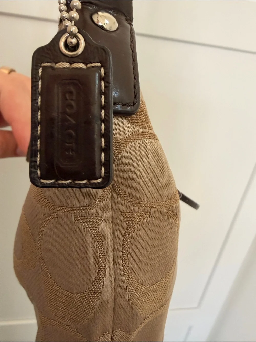 Coach Brown Signature Jacquard Small Crossbody